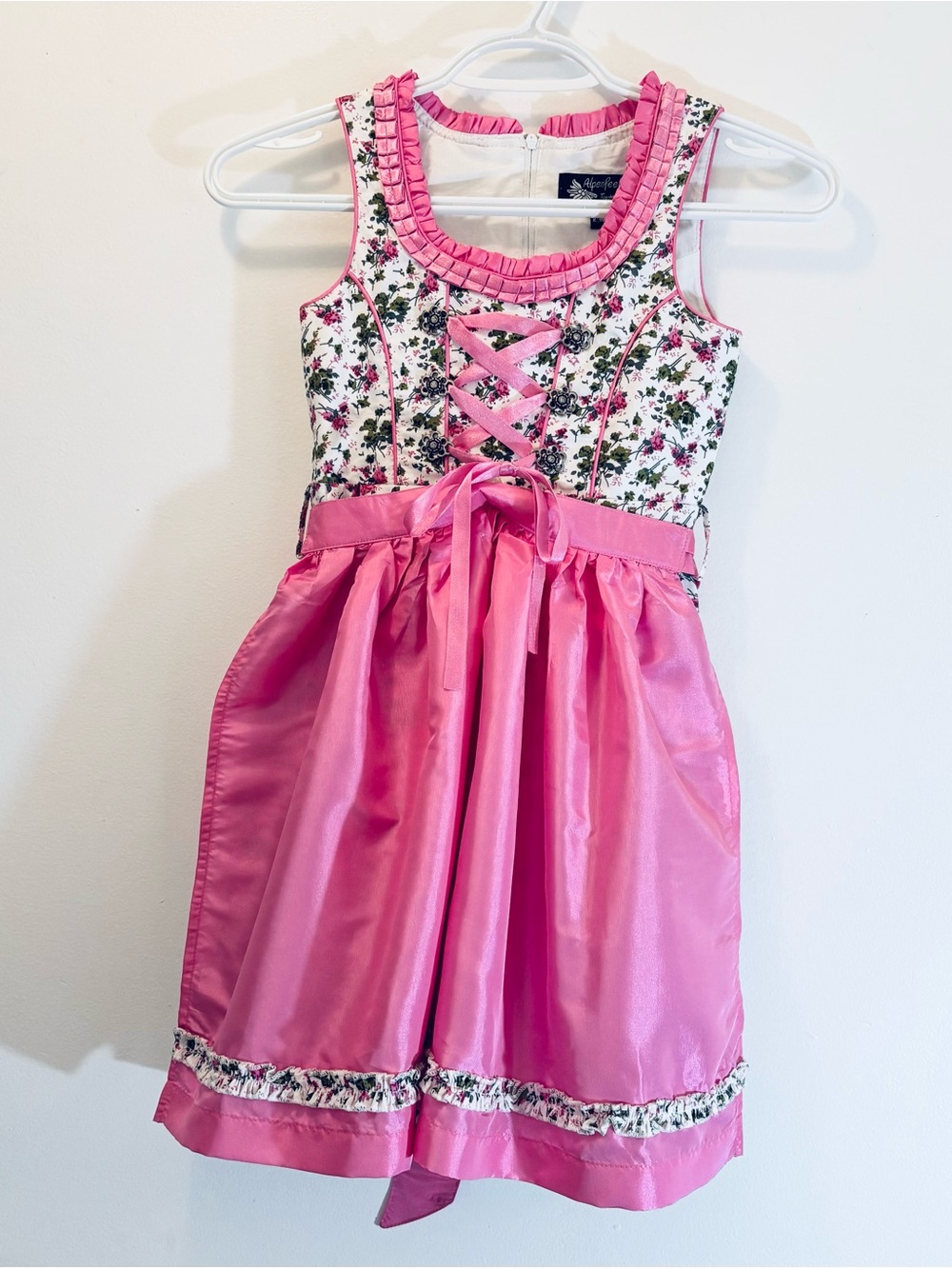 Alpenfeeling Girls Traditional Bavarian Dirndl Dress 116 5/6 Cottagecore